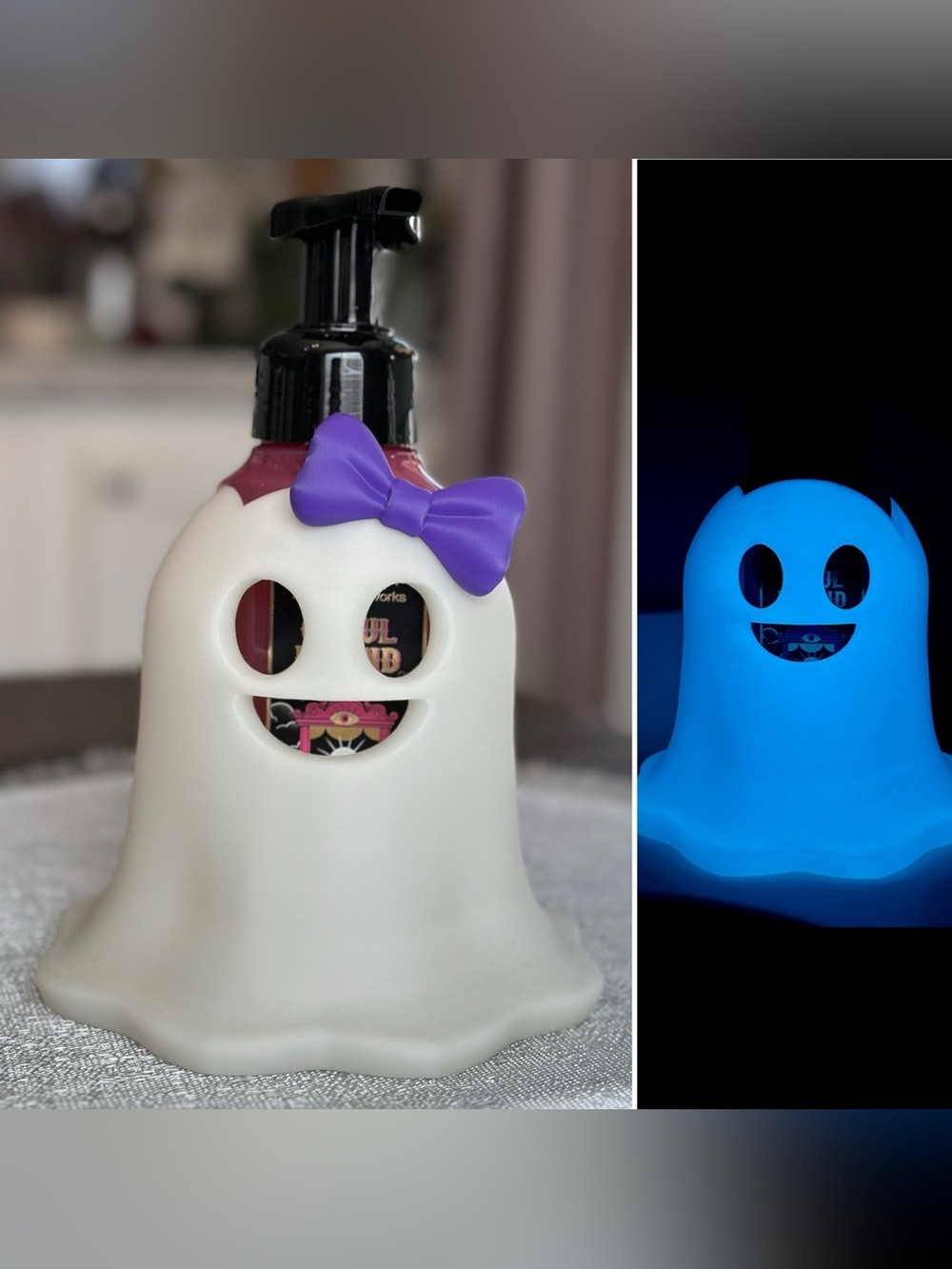 Glow-in-the-Dark Ghost Foaming Soap Holder for Bath & Body Works Bottle